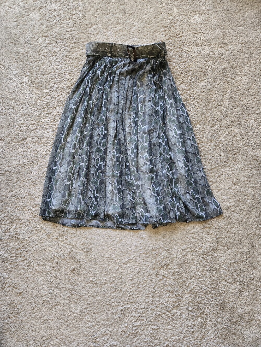 Song Of Style Phoebe Snake Print Midi Skirt Womens M